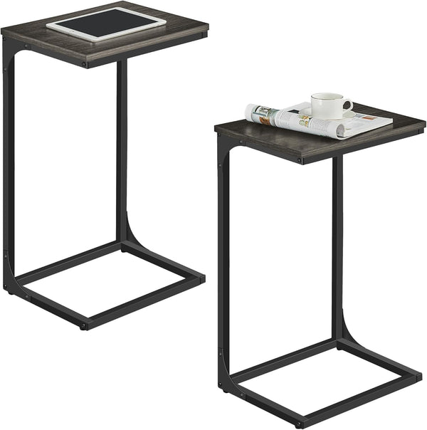 VASAGLE C-Shaped End Table, Set of 2, Side Table for Sofa, Couch
