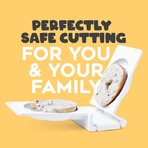 Bagel Slicer, Durable Kitchen Gadget, Cutter with Knife for All Sizes, Dishwasher-Safe for Home and Bakeries