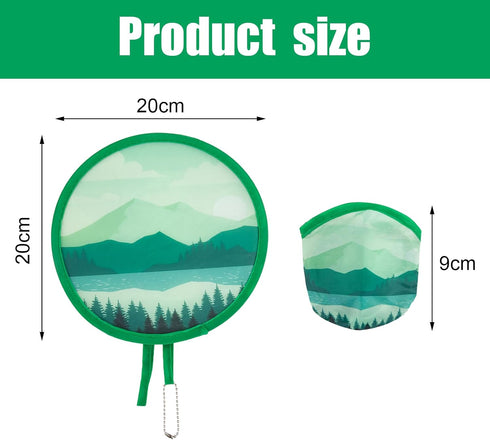 4 Styles Landscape Round Foldable Hand Fan Japanese Foldable Fan Style Handheld Foldable Compact Cooling Fans,Round Folding Fan for Outdoor Games,Xmas Decoration,Festival,Party Favors,Travel,Events by JYSILIYH