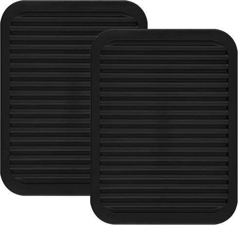 Smithcraft Silicone Trivets Mats for Hot Dishes, Hot Pads for Countertops, Set of 2 Small Drying Mats (Black)