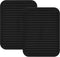 Smithcraft Silicone Trivets Mats for Hot Dishes, Hot Pads for Countertops, Set of 2 Small Drying Mats (Black)