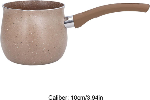 10cm Dia Nonstick Milk Pan, Aluminum Alloy Saucepan with Pour Spouts, Small Soup Pot