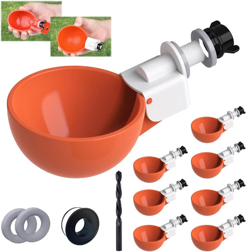 8 Pack Large Automatic Chicken Waterer Cups | Chicken Water Feeder |