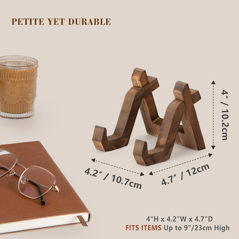 4 Inch Plate Display Stand for Decorative Picture Frame, Dish, Photo, Plaque, Wood Stand for Displaying
