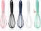 NCAM 5 Pcs Silicone Whisk for Cooking, Mini Stainless Steel Dough Whisk, Non Stick Hand Whisk