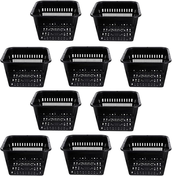 YARDWE 10pcs Heavy Duty Filter Plant Net Pots - Black Slotted Mesh Cup for Hydroponics and Orchids