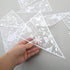 Cheerland 4 Pcs White Floral Lace Pennant Banner, Triangle Bunting Garland for Wedding, Bridal Shower, Anniversary Decor