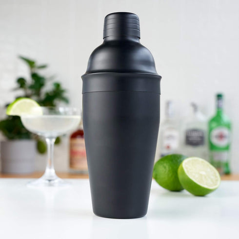 True Ash Stainless Steel Cocktail Shaker - 18 oz for Cold Brew Cocktails, Home Bar Accessories, Matte Black