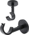 Ceiling Curtain Rod Brackets, 2 pcs Heavy Duty Holders for Up to 1 Inch Rods, Ceiling Mount and Wall Installation