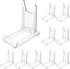 WANDIC Acrylic Plate Stands, 10 Pcs Mini Clear Plastic Display Holders Adjustable Easels for Flat Plates, Photos, Place