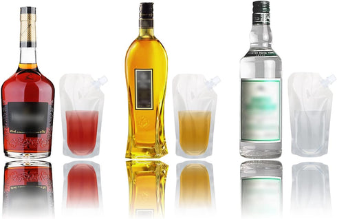 20 Pcs Reusable Sneak Travel Drinking Alcohol Flask Concealable Plastic Flasks with Funnel (16 oz)