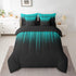 Feelyou Abstract Ombre Comforter Set with Sheets Kids Teens Teal and Black