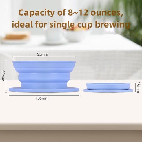 3 Packs Collapsible Travel Pour Over Coffee Maker, Paperless Portable Coffee Dripper Kit, Silicone Reusable Coffee