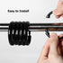 Premium Plastic Shower Curtain Rings - Easy Snap Closure Shower Curtain Hooks, O Shape, Black, 12Pcs