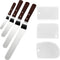 4 Packs Offset Spatula, Stainless Steel Cake Icing Spatula Set with Wooden Handle for Cake Decorating