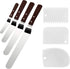 4 Packs Offset Spatula, Stainless Steel Cake Icing Spatula Set with Wooden Handle for Cake Decorating