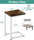 Artigarden C Shaped End Table, Side Tables Couch TV Tray Table, Small Snack Table Sofa Table with Metal Frame