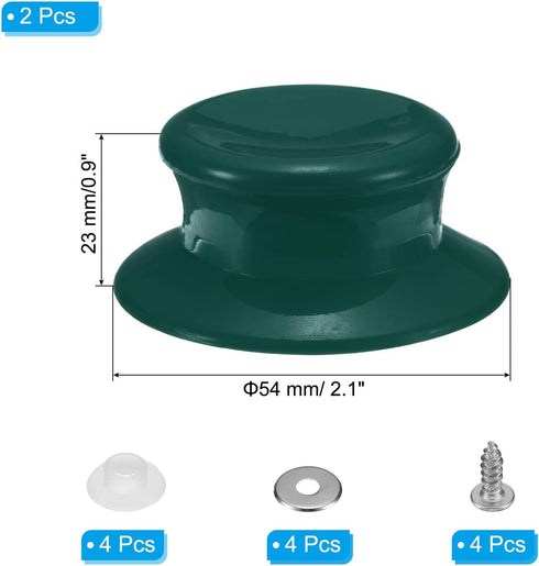 uxcell 4pcs Pot Pan Lids Replacement Knob, Plastic Pan Cover Holding Handles Fits Skillets and Kitchen Cookware Covers, Green