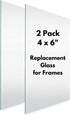 Icona Bay 4x6 Picture Frame Glass Replacement (4 x 6, 2 Pack) - Real Glass Cover for 4x6 Inches Photos
