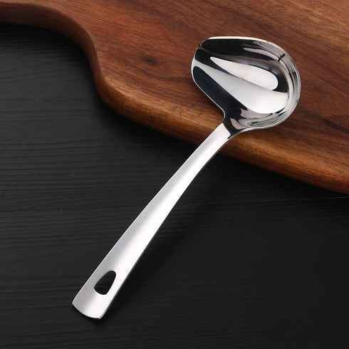 BuyGo Sauce Ladle, Drizzle Spoon with Spout, Stainless Steel Kitchen Utensil, 8.67 Inch, Silver