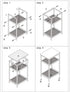 2-Tier Side Table with Mesh Shelves, Open Shelves Small End Table, Industrial Wood Look Night Stand with Metal Frame