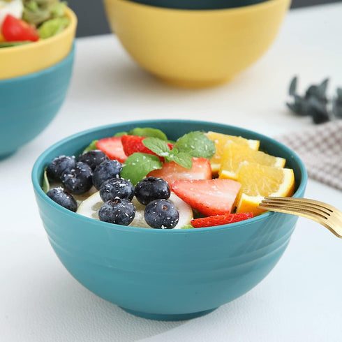 Kyraton Plastic Cereal Bowls - 8 Pieces, 26 oz, Unbreakable and Reusable Lightweight Bowl for Rice, Noodle, Soup,