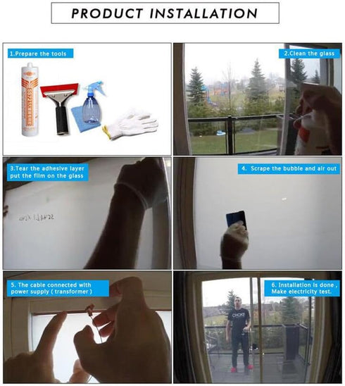 HOHOFILM Electronic PDLC Smart Film, Switchable Smart Glass Film (15cmx15cm)
