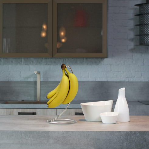 Blue Donuts Modern Chrome Banana Hanger for Kitchen Countertop