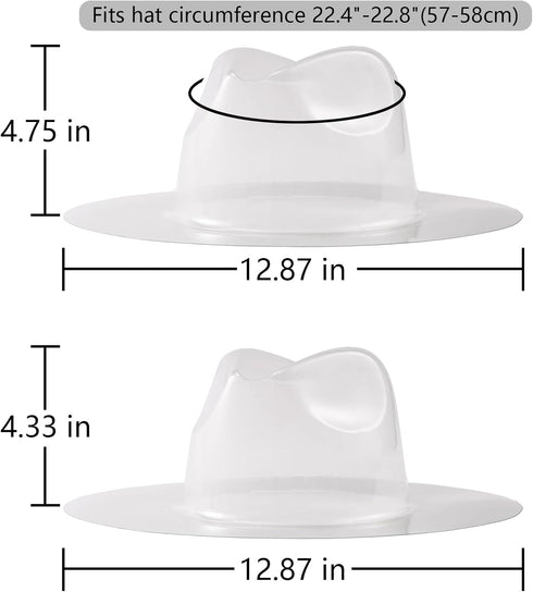 LADYBRO 10Sets Wide Brim Fedora Hat Holder - 360° Protect Hats in Travel, Plastic Cap Mold Protectors