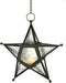 Zings & Thingz Beautiful Hanging Star Candle Lantern, 9.5" Tall, Clear Glass