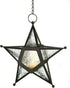 Zings & Thingz Beautiful Hanging Star Candle Lantern, 9.5" Tall, Clear Glass