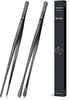 2 Pcs 12-inch Cooking Tweezers Tongs - Precision Stainless Steel Chef Tools for BBQ, Plating, and Serving