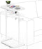 TUTOTAK C Shaped End Table with Tiltable Surface, Adjustable Height Side Table,