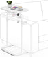 TUTOTAK C Shaped End Table with Tiltable Surface, Adjustable Height Side Table,