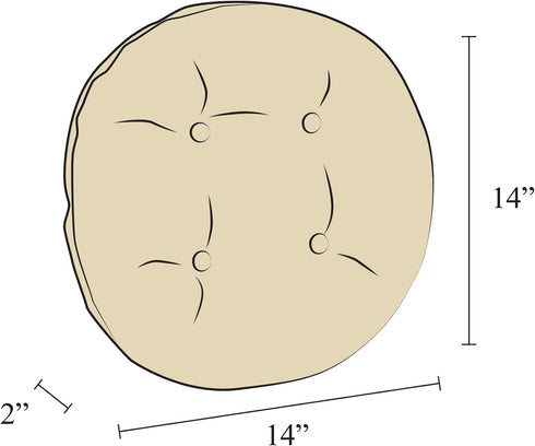 14 2 Pack Klear Vu Omega Gripper Non-Slip Tufted Round Barstool Cushion for Dining Rooms, Cafes, Bars and Restaurants