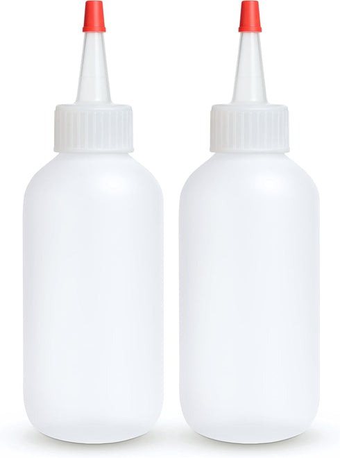 BRIGHTFROM Condiment Squeeze Bottles - 4 OZ Squirt Empty Bottles, Red Top