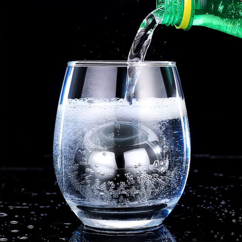 Whiskey Balls Reusable Stainless Steel Metal Ice Sphere Cubes, Beverage Chilling Rocks for Red Wine, Bar Beer, Scotch,