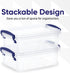 Superio Mini Storage Bins with Lids, Clear Plastic Containers, Stackable Totes, BPA Free, 1.25 Qt, 2 Pack
