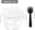 50 Pack 8 oz Kucoele Plastic Dessert Cups with Lids and Sporks, Clear Square Cake Cups Dessert Containers for Pudding