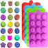 4 PACK Flower Shape Chocolate Candy Molds Set, DanziX Silicone 15 Cavity Baking Mold for Wedding, Festival, Parties,