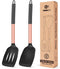 Pack of 2 Non-Stick Silicone Solid Turner Spatulas, High Heat Resistant BPA Free, Ideal for Cooking Fish, Eggs,