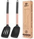 Pack of 2 Non-Stick Silicone Solid Turner Spatulas, High Heat Resistant BPA Free, Ideal for Cooking Fish, Eggs,