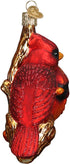 Old World Christmas Pair Bird Watcher Collection Glass Blown Ornaments, Northern Cardinal