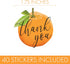 Little Cutie Baby Shower Thank You Stickers | 40 Count Orange Theme Labels for Baby Shower or Gender Reveal