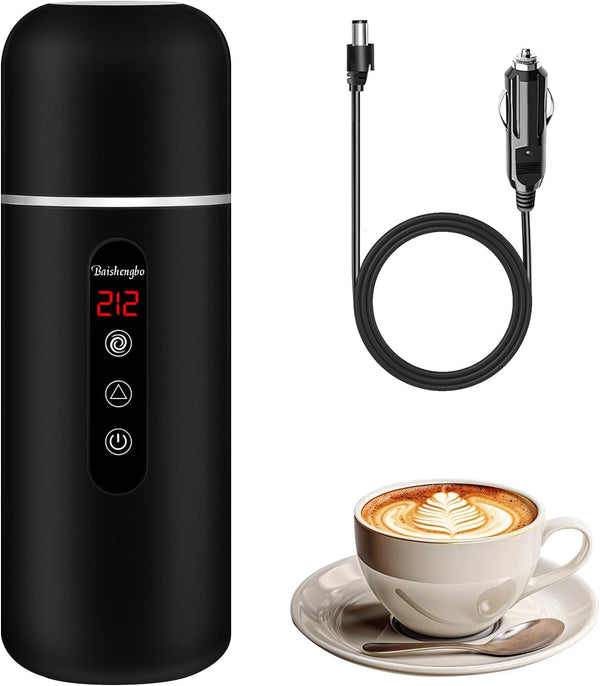 Electric Travel Kettle,12V/24V Car Coffee Warmer Kettle,Portable Hot Water Boiler,Small Hot Water