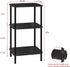3 smusei Tier Small End Table Tall Telephone Table with Storage Shelves Black Sidetable for Small Spaces Tall Night