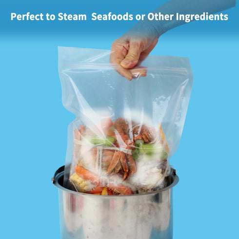 5 Pack 12 9.8 Inch Seafood Boil Bags Small Cooking Bag Seasoning Storage Bag for Crab Fish Crawfish, x