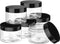 SATINIOR 6 Pack 1 oz Plastic Jars Containers with Lids, Wide Mouth Refillable Leakproof Round Empty Jars for Home