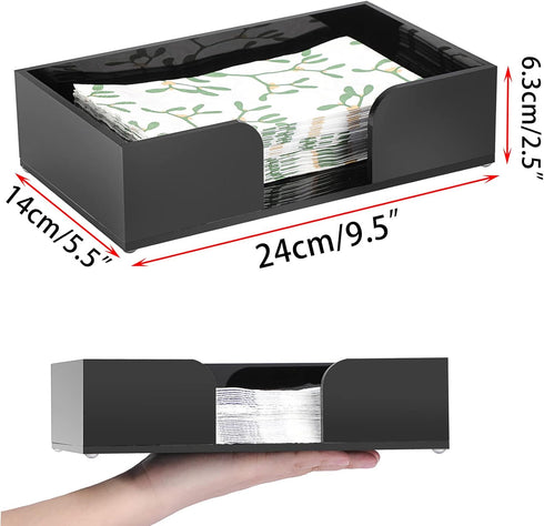 Sumnacon Counter Acrylic Guest Towel Holder, Modern Rectangular Disposable Hand Towel Holders Tray for Table, Bathroom