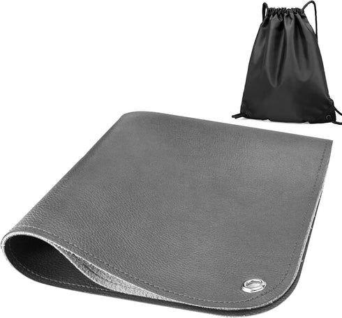 Linkidea 39'' 39'' Vegan Leather High Chair Mat for Floor, x Portable Ground Protector for Feeding Chair, Reusable Easy